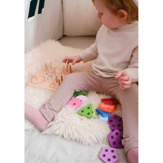 Medinis geometrinis rūšiuoklis, mokymosi figūros, skaičiavimas TOOKY TOY