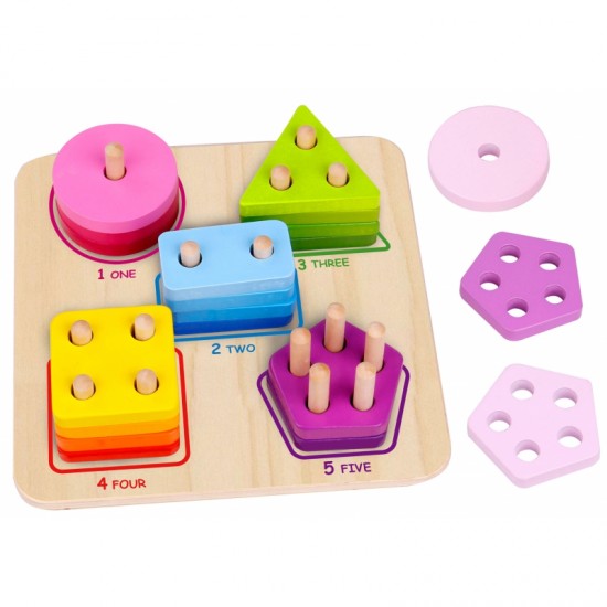 Medinis geometrinis rūšiuoklis, mokymosi figūros, skaičiavimas TOOKY TOY