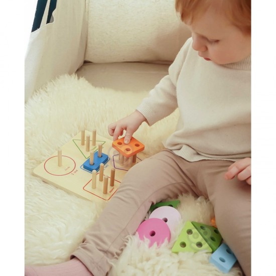 Medinis geometrinis rūšiuoklis, mokymosi figūros, skaičiavimas TOOKY TOY