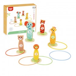 Medinis įgūdžių žaidimas Mėtyk į taikinius gyvūnėlius, 15 vnt. TOOKY TOY