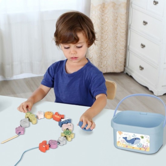 Medinis jūros žaislų rinkinys, balansinis bokštas, žvejybos figūrėlės, 23 dalys TOOKY TOY