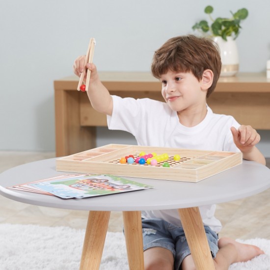 Medinis kamuoliukų gaudymo ir rungtynių žaidimas Montessori dėlionė VIGA