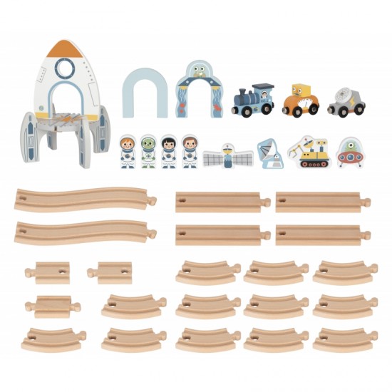 Medinis kosminių traukinių rinkinys TOOKY TOY