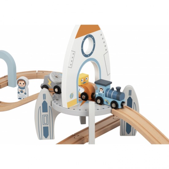 Medinis kosminių traukinių rinkinys TOOKY TOY