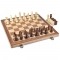 Medinis magnetinis šachmatų ir šaškių rinkinys THOMS Gold Knight 2 viename, 15″