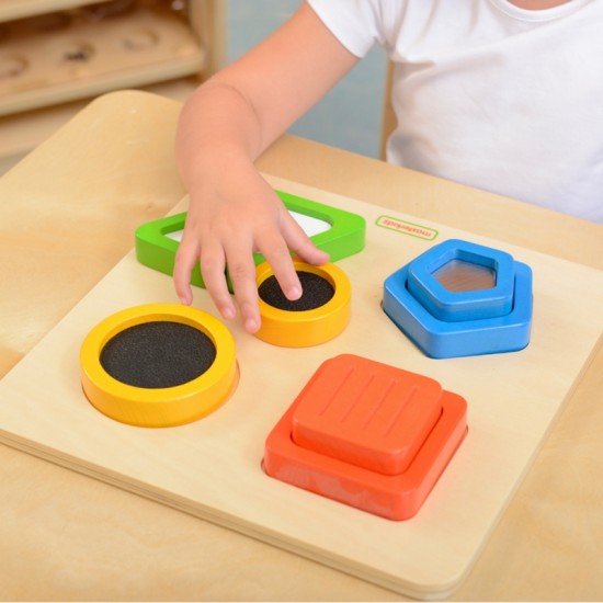 Medinis medžiagų paviršiaus tekstūros formų rūšiuoklis MASTERKIDZ Montessori