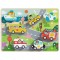 Medinis Montessori dėlionės rinkinys, transporto priemonės, automobiliai, lėktuvas, laivas, miestas, atitikimo formos Tooky