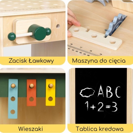 Medinis STEM dirbtuvių įrankių rinkinys WOOPIE GREEN