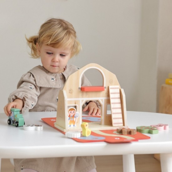 Medinis sulankstomas ūkis lagamine su gyvūnais TOOKY TOY
