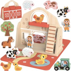 Medinis sulankstomas ūkis lagamine su gyvūnais TOOKY TOY