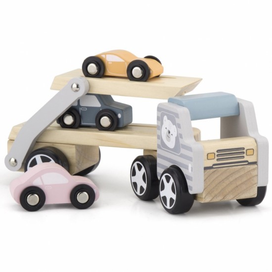 Medinis Vilkikas Su Žaisliniais Automobiliais VIGA PolarB Montessori