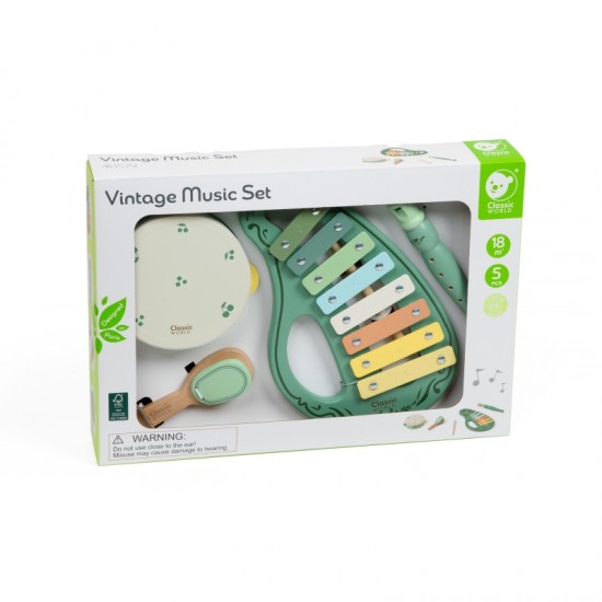 Medinis vintažinis muzikos instrumentų rinkinys, 18 ms+ CLASSIC WORLD