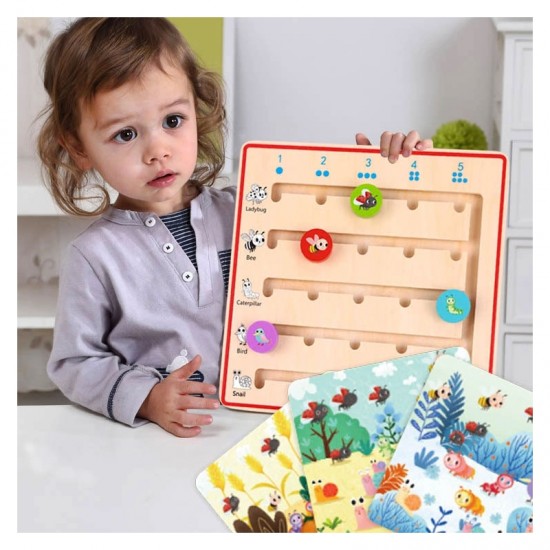 Medinis žaidimas „Mokomės skaičiuoti gyvūnus“ TOOKY TOY