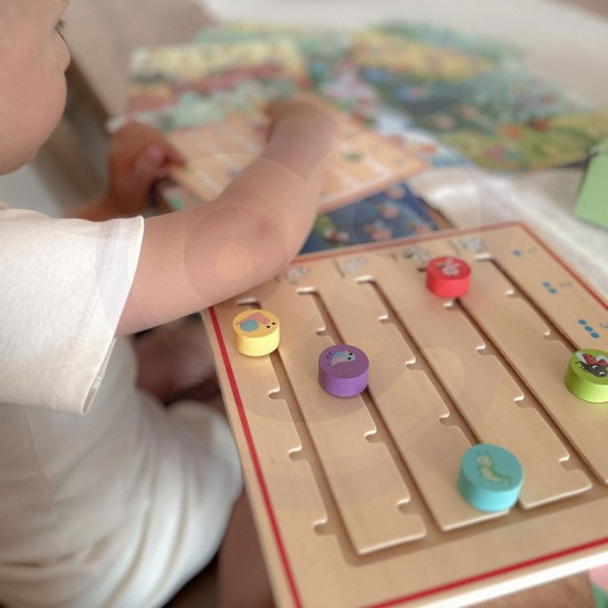 Medinis žaidimas „Mokomės skaičiuoti gyvūnus“ TOOKY TOY
