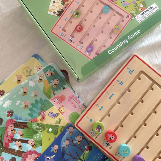 Medinis žaidimas „Mokomės skaičiuoti gyvūnus“ TOOKY TOY