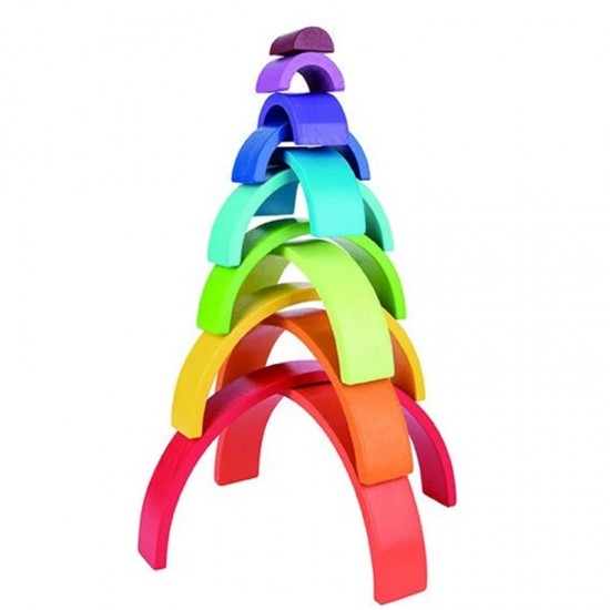 Medinių Kaladėlių Dėlionė TOOKY TOY Montessori Rainbow