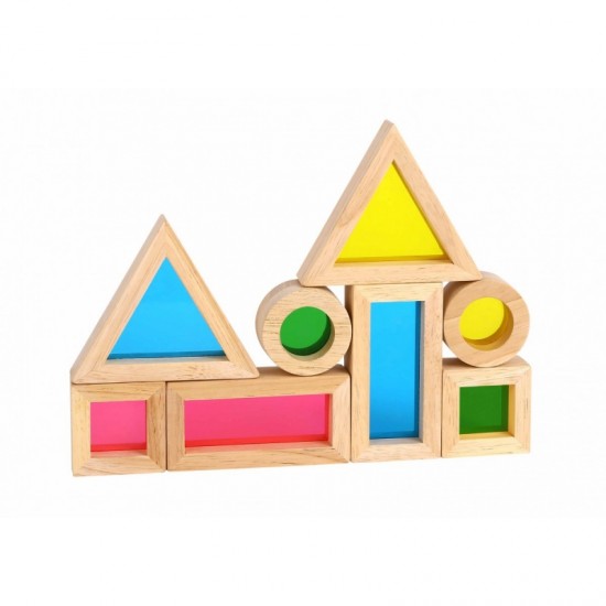 Medinių spalvotų veidrodžių rinkinys, 8 dalys, FSC TOOKY TOY