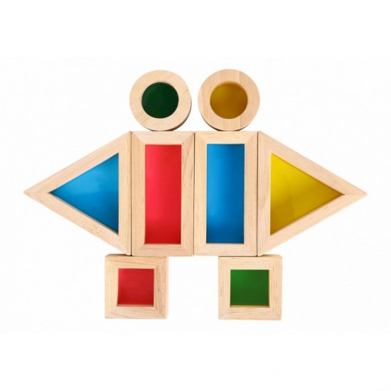 Medinių spalvotų veidrodžių rinkinys, 8 dalys, FSC TOOKY TOY