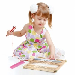 Medinių staklių audimo dirbtuvių Montessori audimo rinkinys VIGA