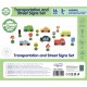 Medinių transporto priemonių ir kelio ženklų rinkinys WOOPIE GREEN