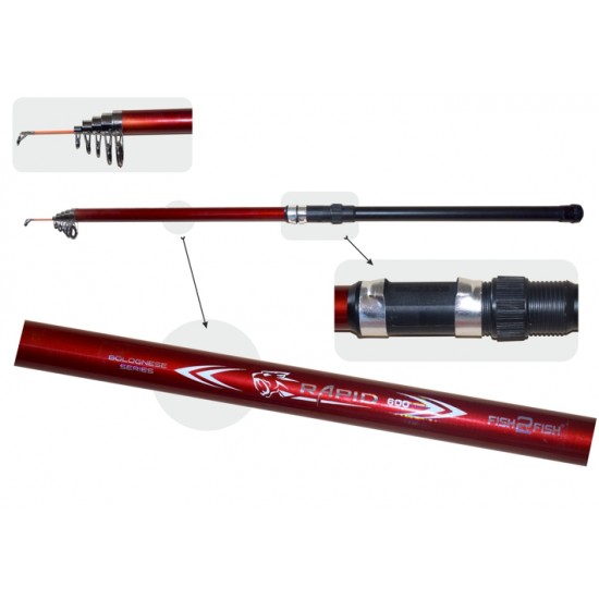 Meškerė LB Fish2Fish RAPID Long Red ilgis 500 cm, testas 10 - 40g Meškerė LB Fish2Fish RAPID Long Red ilgis 500 cm, testas 10 - 40g
