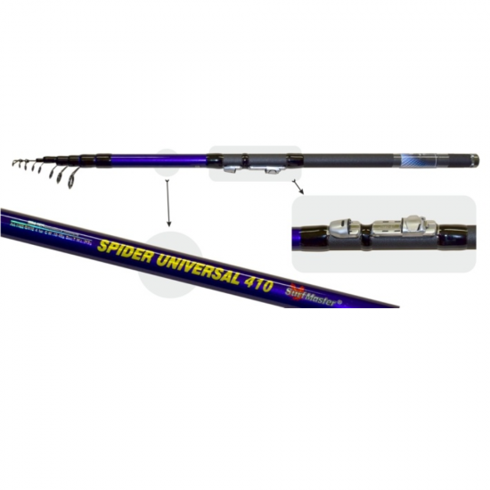 Meškerė MB SURF MASTER SPIDER Universal ilgis 410cm, testas 10 - 40g Meškerė MB SURF MASTER SPIDER Universal ilgis 410cm, testas 10 - 40g