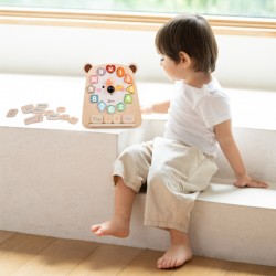 Meškiuko laikrodis, edukacinis, 3 viename, laiko skaičiavimo ir datos mokymosi CLASSIC WORLD Montessori