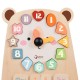 Meškiuko laikrodis, edukacinis, 3 viename, laiko skaičiavimo ir datos mokymosi CLASSIC WORLD Montessori