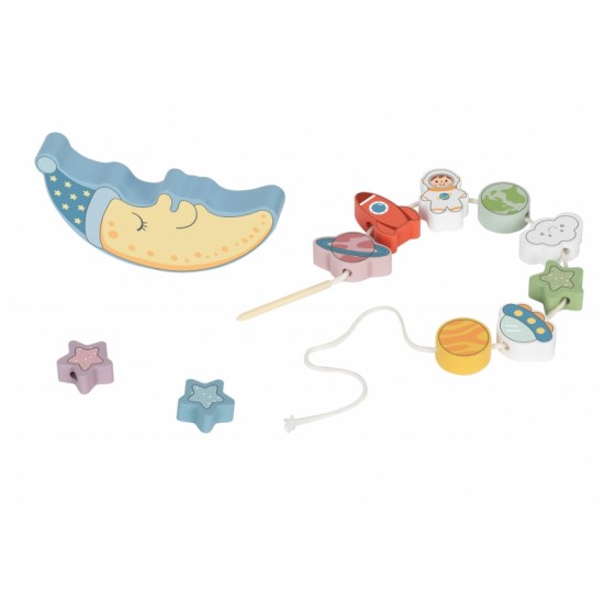 Miegantis mėnulis Balansuojantis medinis dėlionės Montessori žaislas TOOKY TOY