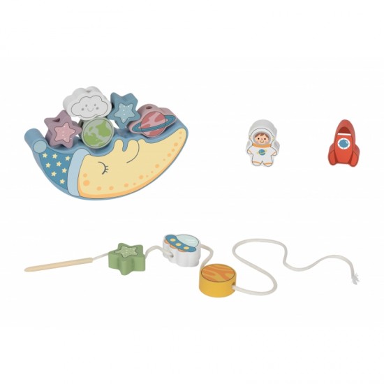 Miegantis mėnulis Balansuojantis medinis dėlionės Montessori žaislas TOOKY TOY