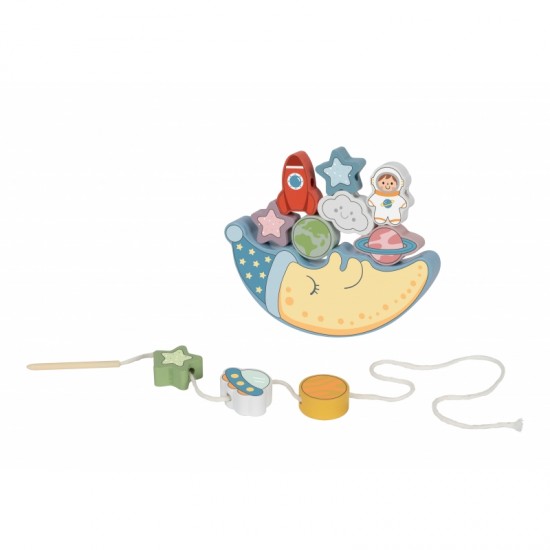Miegantis mėnulis Balansuojantis medinis dėlionės Montessori žaislas TOOKY TOY