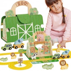Mini zoologijos sodo nešiojamų gyvūnų krepšių rinkinys TOOKY TOY
