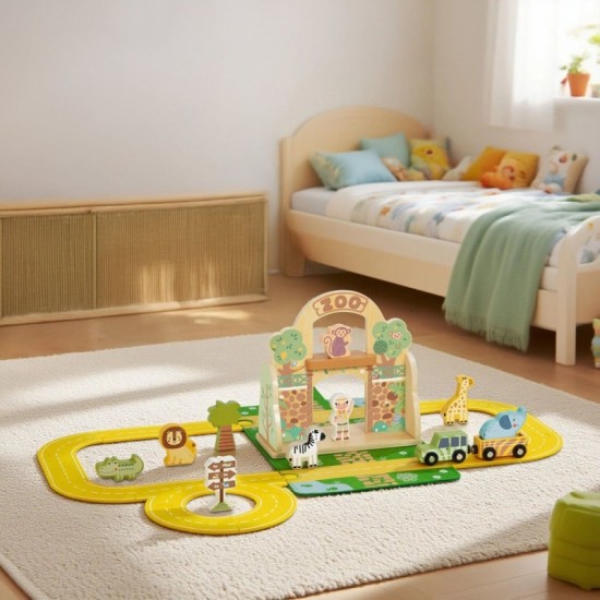 Mini zoologijos sodo nešiojamų gyvūnų krepšių rinkinys TOOKY TOY