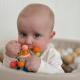 Minkštas barškutis 2in1 kramtukas-sensorinis žaislas kūdikiams.WOOPIE BABY