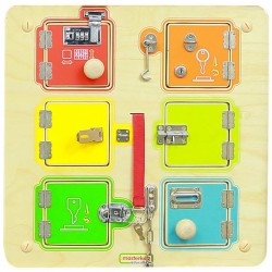 Mokymosi atidaryti ir uždaryti spynas sieninė manipuliavimo lenta MASTERKIDZ