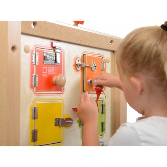 Mokymosi atidaryti ir uždaryti spynas sieninė manipuliavimo lenta MASTERKIDZ