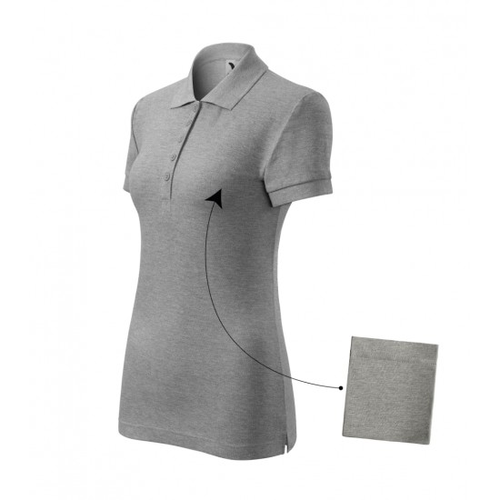 Moteriški Polo Marškinėliai MALFINI Cotton Dark gray melange, 170 g/m²