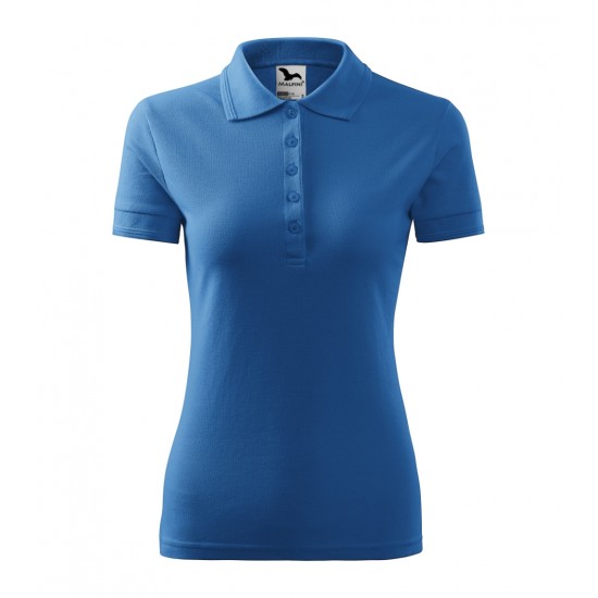 Moteriški Polo Marškinėliai MALFINI Pique Polo, Azure Blue