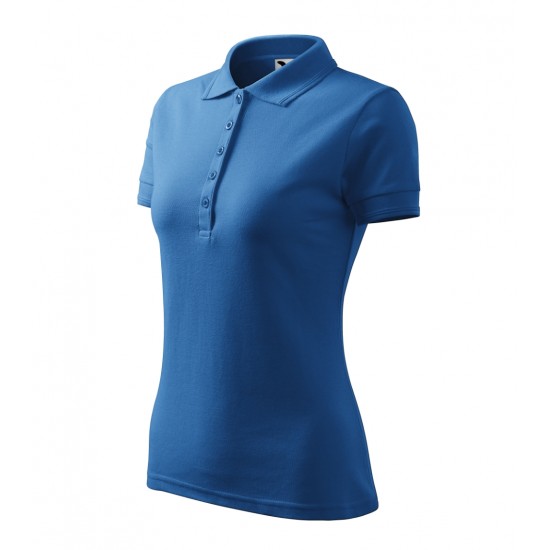 Moteriški Polo Marškinėliai MALFINI Pique Polo, Azure Blue