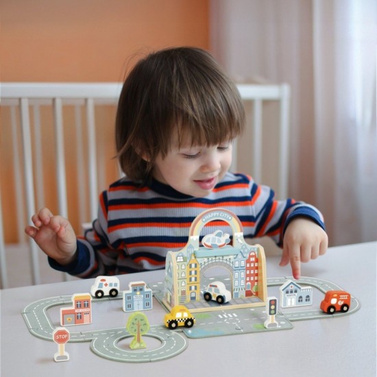 Nešiojamų automobilių krepšių rinkinys TOOKY TOY Mini City