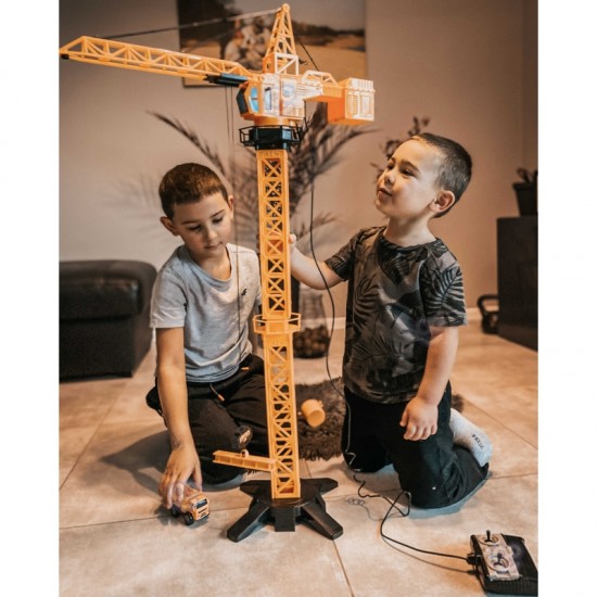 Nuotolinio valdymo kranas 103 cm Nuotolinio valdymo sunkvežimis-ekskavatorius + 4 priedai. WOOPIE