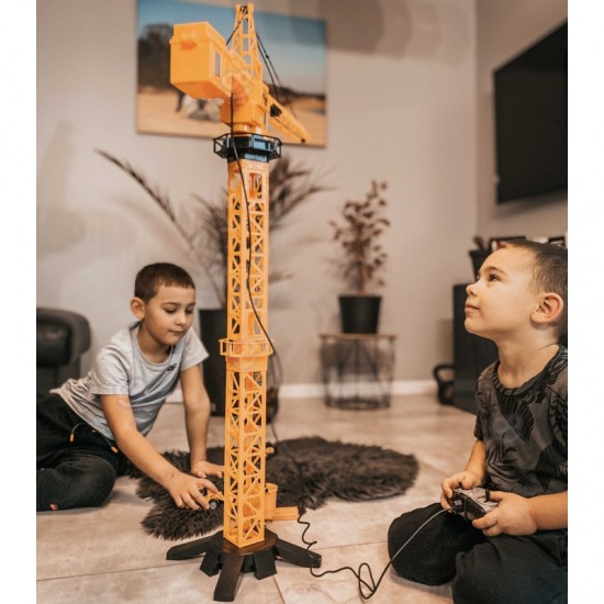 Nuotolinio valdymo kranas 103 cm Nuotolinio valdymo sunkvežimis-ekskavatorius + 4 priedai. WOOPIE