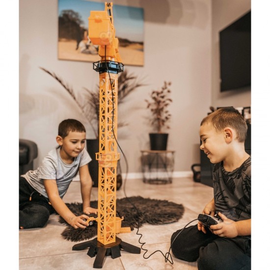 Nuotolinio valdymo kranas 103 cm Nuotolinio valdymo sunkvežimis-ekskavatorius + 4 priedai. WOOPIE