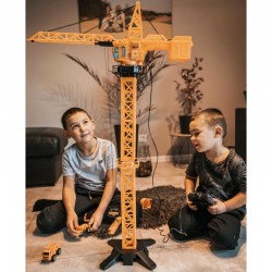 Nuotolinio valdymo kranas 103 cm Nuotolinio valdymo sunkvežimis-ekskavatorius + 4 priedai. WOOPIE