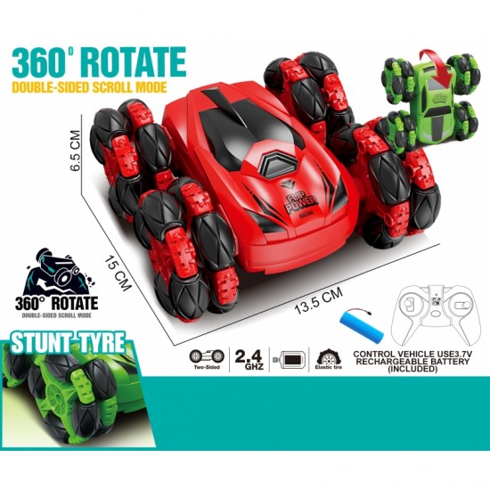 Nuotolinio valdymo RC automobilis Acrobat 360° sukimasis su 2,4 GHz nuotolinio valdymo pultu WOOPIE