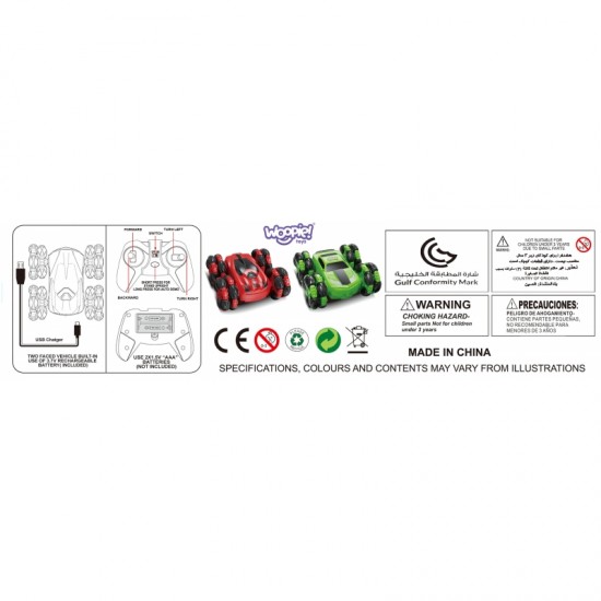 Nuotolinio valdymo RC automobilis Acrobat 360° sukimasis su 2,4 GHz nuotolinio valdymo pultu WOOPIE