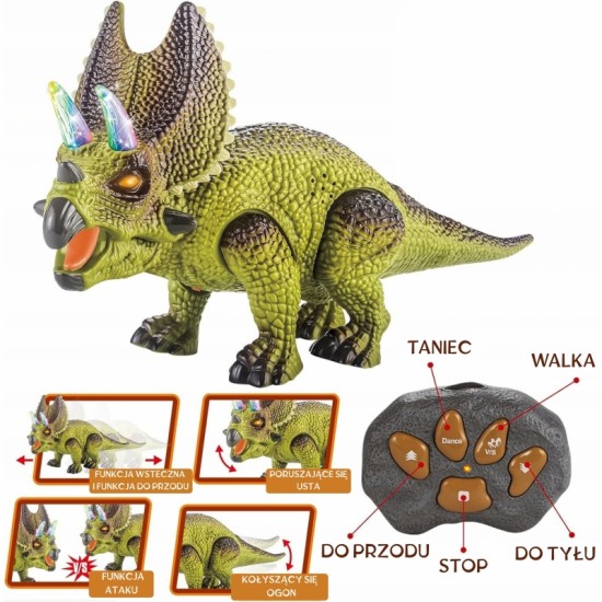 Nuotolinio valdymo RC dinozaurų robotas Triceratops WOOPIE