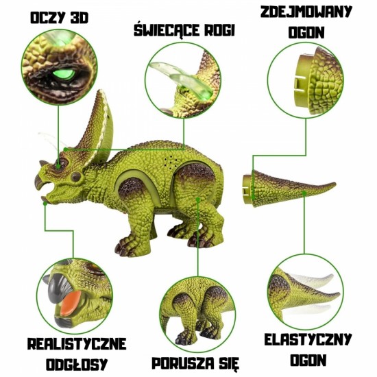 Nuotolinio valdymo RC dinozaurų robotas Triceratops WOOPIE