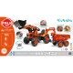 Oranžinis traktorius su priekaba nuo 3 metų FALK Kubota