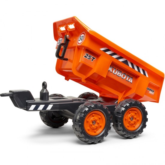 Oranžinis traktorius su priekaba nuo 3 metų FALK Kubota
